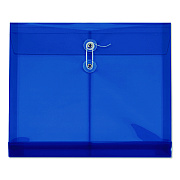 Pendaflex Poly Document File, String and Button Closure, 10 x 13, Blue, 5/Pack (84522GW)