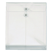 Pendaflex Poly Document File, String and Button Closure, 9.75" w, Clear, 5/Pack (89520)