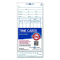 Pyramid Technologies Time Clock Cards for 3800 Time Clock, 100/Pack (380010)