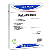 Printworks Perforated Paper, 92 Bright, Perforated 3.66" from Bottom, 8.5 x 11, White, 500 Sheets/Ream, 5 Reams/Carton (04124P)