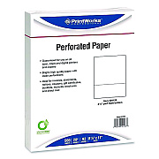 Printworks Perforated Paper, 92 Bright, Perforated 3.5" from Bottom, 8.5 x 11, White, 500 Sheets/Ream, 5 Reams/Carton (04128)
