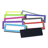 Teacher Created Resources Moroccan Magnetic Labels, 10 Assorted Colors, 2.5" x 1", 30/Pack (20684)