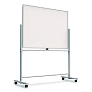 TRU RED Magnetic Steel Mobile Dry Erase Board, 4 ft x 3 ft, White Surface, Aluminum Frame (TR62619)