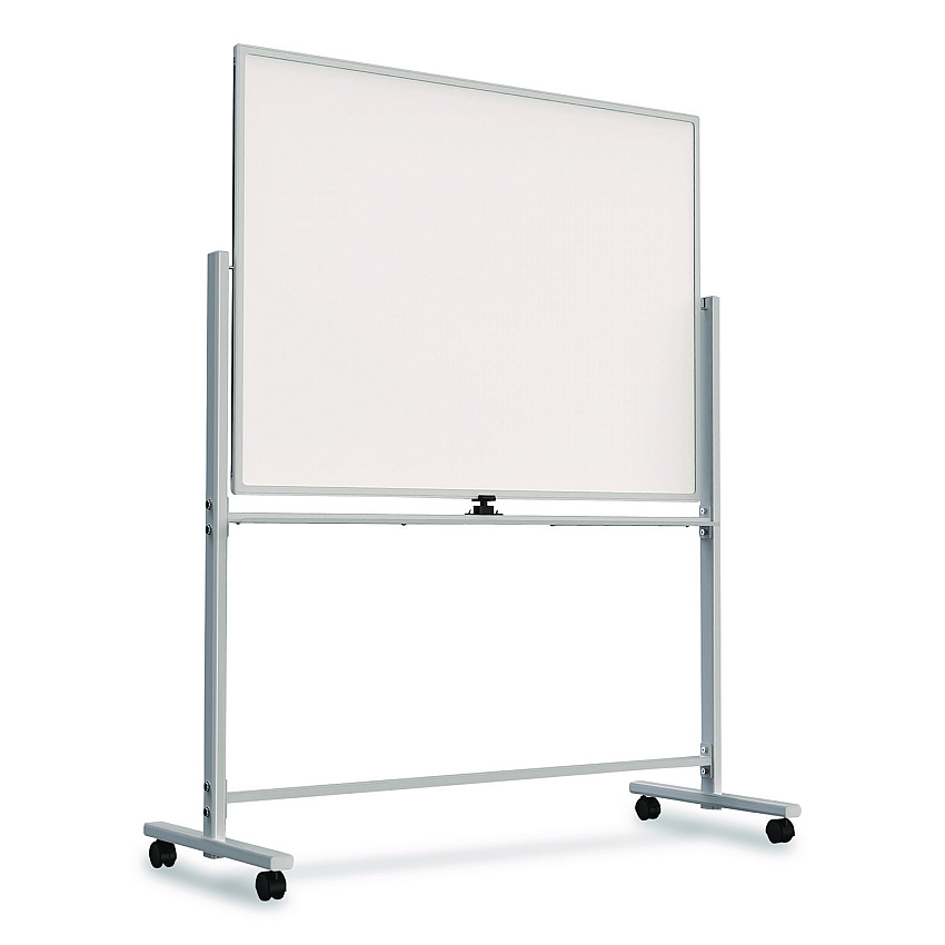 TRU RED Magnetic Steel Mobile Dry Erase Board, 4 ft x 3 ft, White Surface, Aluminum Frame (TR62619)