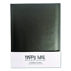 Happy Mail Self-Sealing Bubble Mailer, 6 x 9, Black, 12/Pack (245153)