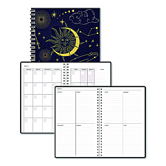 House of Doolittle Recycled Non-Dated Monthly/Weekly Planner, Celestial, Blue/Gold Cover, Undated (212144)