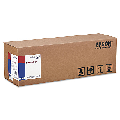 Epson Cold Press Bright Fine Art Paper Roll, 19 mil, 17" x 50 ft, Textured Matte White (EPSS042313)