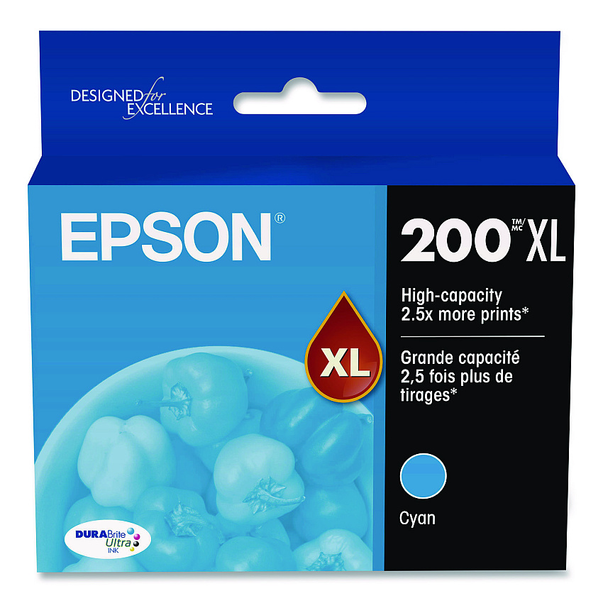 Epson T200XL220S (200XL) DURABrite Ultra High-Yield Ink, Cyan