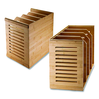Officemate Bamboo Magazine File, 14.09 x 14.41 x 14.41, Brown (71006)