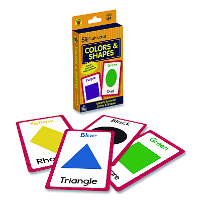 Carson-Dellosa Education Colors and Shapes Flash Cards, Grades Pre-K to 1, 3.25" x 5.25", Assorted Colors, 54 Cards (0769646891)