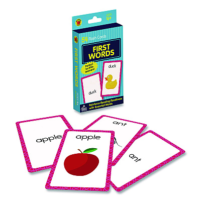 Carson-Dellosa Education First Words Flash Cards, Grades Pre-K to 1, 3.25" x 5.25", Assorted Colors, 54 Cards (0769647197)