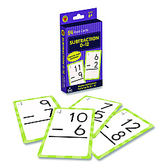 Carson-Dellosa Education Subtraction 0 to 12 Flash Cards, Grades 1 to 5, 3.25" x 5.25", Assorted Colors, 54 Cards (0769677215)