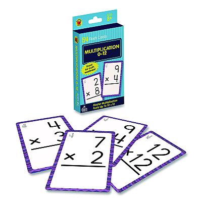 Carson-Dellosa Education Multiplication 0 to 12 Flash Cards, Grades 4 to 6, 3.25" x 5.25", Assorted Colors, 54 Cards (0769677436)