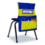 Carson-Dellosa Education Chairback Buddy for Student Chairs with a Back Width Up to 15", Medium, 15 x 1.5 x 19, Fabric, Blue/Yellow (158036)
