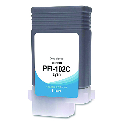 Clover Compatible Cyan Ink, Replacement for PFI-102 (0896B001), 130 mL (WCPFI102C)