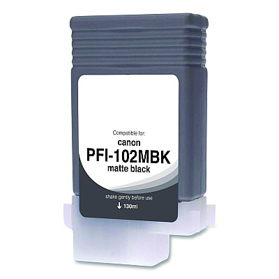 Clover Compatible Matte Black Ink, Replacement for PFI-102 (0894B001), 130 mL (WCPFI102MB)
