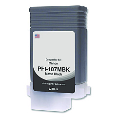 Clover Compatible Matte Black Ink, Replacement for PFI-107 (6704B001AA), 130 mL (WCPFI107MB)