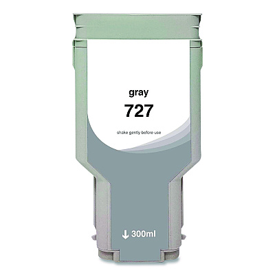 Clover Compatible Gray High-Yield Ink, Replacement for 727XL (F9J80A), 300 mL (WH727XLGY)