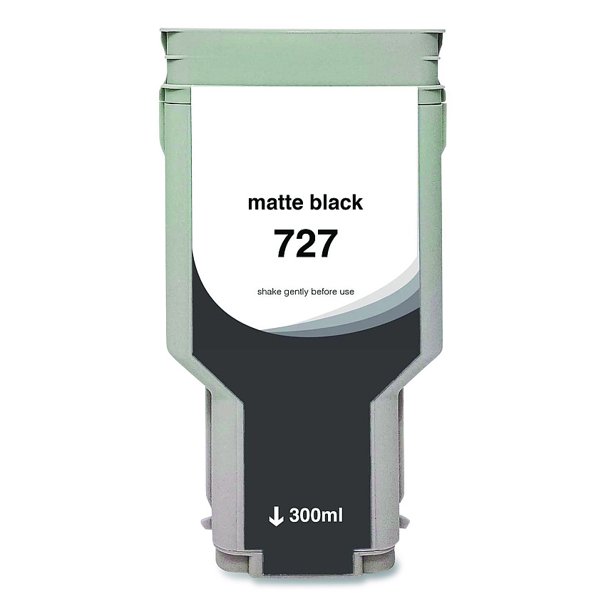 Clover Compatible Matte Black High-Yield Ink, Replacement for 727XL (C1Q12A), 300 mL (WH727XLMB)