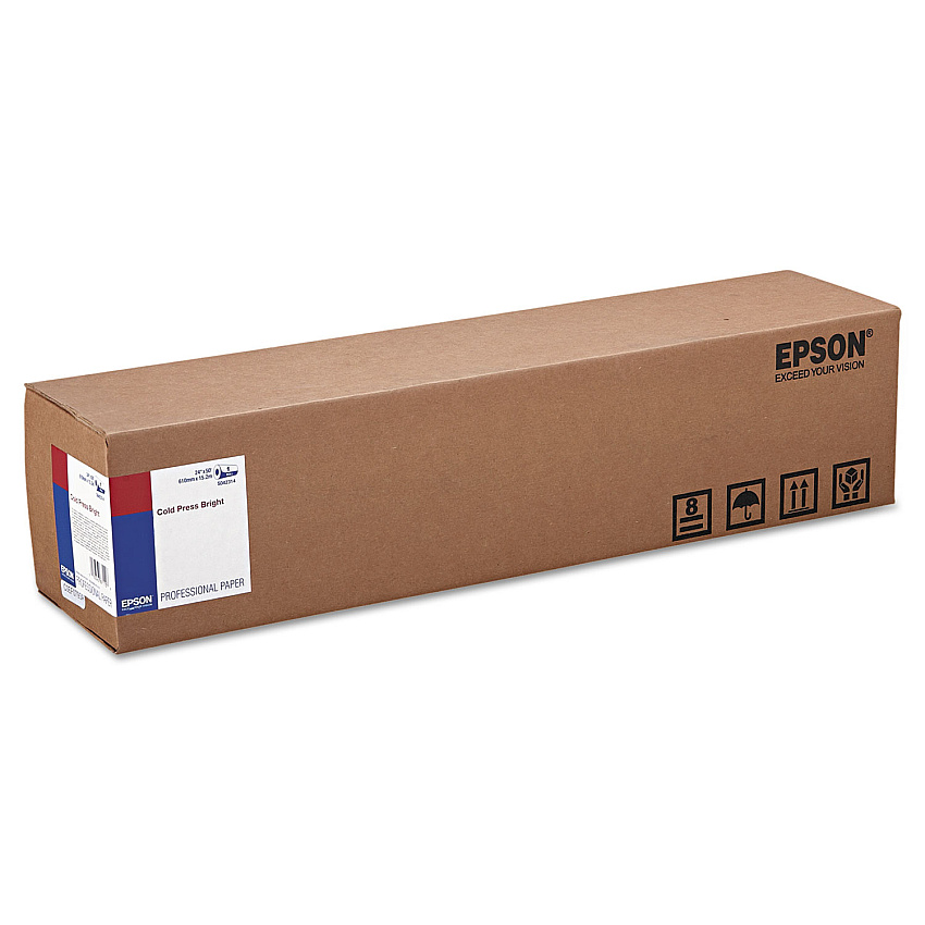 Epson Cold Press Bright Fine Art Paper Roll, 19 mil, 24" x 50 ft, Textured Matte White (S042314)