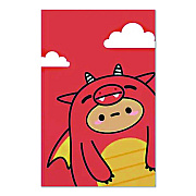 Denik Smoko Tayto Dragon Layflat Notebook, 1-Subject, Medium/College Rule, Orange/Yellow/White Cover, (72) 8 x 5 Sheets (LFC1902L)