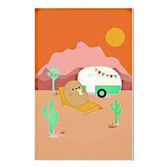 Denik Smoko Tayto Potato Joshua Tree Layflat Notebook, 1-Subject, Medium/College Rule, Tan/Orange/White Cover, (72) 8 x 5 Sheets (LFC1896L)