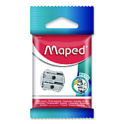 Maped Helix Classic 2-Hole Metal Pencil Sharpener, 2.56 x 0.67 x 4.92, Silver (006700)