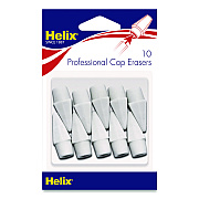 Maped Helix Professional Hi-Polymer Oversized Pencil Cap Erasers, For Pencil Marks, White, 10/Pack (37360)