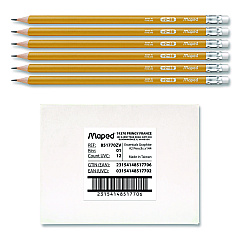 Maped Helix Essentials Triangular Pre-Sharpened Pencils, HB (#2), Black Lead, Yellow Barrel, 144/Box (851770ZT)