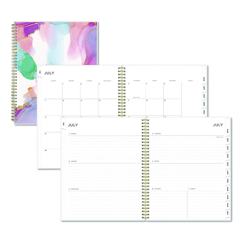 Blue Sky Ashley G Multicolor Smoke Academic Weekly/Monthly Planner, 11" x 8.5", Multicolor Cover, 12-Month (Jul-Jun): 2025 to 2026 (133681)