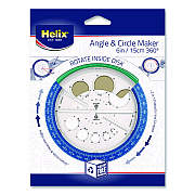 Maped Helix 360 Degree Angle and Circle Maker 2-in-1 Protractor and Compass Tool, 2" Ruler Edge, Plastic, Randomly Assorted Color (36002)