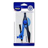 Maped Helix Universal Plastic Locking Compass, 12" Maximum Diameter, Randomly Assorted Colors (37279)