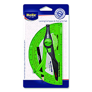 Maped Helix Locking Compass and Protractor Set, 12" Maximum Diameter, 6" Ruler Edge, Randomly Assorted Colors (18803)