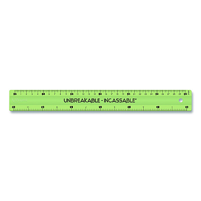 Maped Helix Unbreakable 12" Ruler, Standard/Metric, 12.72" Long, Randomly Assorted Color (245648)
