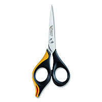 Maped Helix Ultimate Precision Soft Grip Multipurpose Scissors, 5.75" Long, 3" Cut Length, Straight Black/Orange Handle (690210)