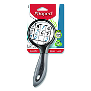 Maped Helix 2.5X Soft Touch Large Magnifying Glass, Plastic Lens, 3" dia, Randomly Assorted Color (393549)