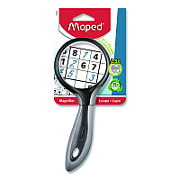 Maped Helix 2.5X Soft Touch Large Magnifying Glass, Plastic Lens, 3" dia, Randomly Assorted Color (393549)