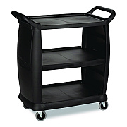 Boardwalk Bussing Cart, Plastic, 3 Shelves, 300 lb Capacity, 18 x 36.25 x 38, Black (BCART3)