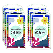 TPG Creations Washable Acrylic Markers, Fine Bullet Tip, Assorted Colors, 36/Pack, 6 Packs/Carton (49906)
