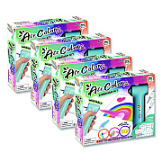 TPG Creations AirColor Airbrush Kit, (10) Markers/(2) Stencils/(1) Airbrush/(1) Charging Cable, 4 Kits/Carton (49004)