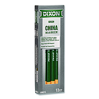Dixon China Marker, 0.3" x 7", Green, Dozen (000740002)