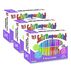 TPG Creations Kwik Stix Tempera Paint Set, Regular Size, 0.7" x 3.5", 12 Assorted Colors, 72/Pack, 2 Packs/Carton (69203)