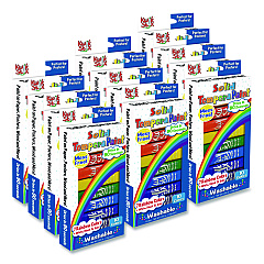 TPG Creations Kwik Stix Tempera Paint Set, Regular Size, 0.7" x 3.5", 10 Assorted Colors, 10/Pack, 12 Packs/Carton (69912)