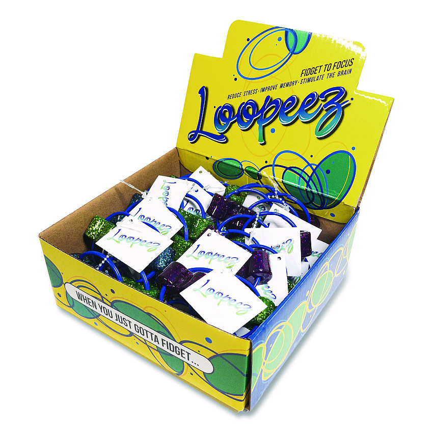 TPG Creations Loopeez Fidget Toy, Ages 5 and Up, Assorted Colors, 24/Carton (861)