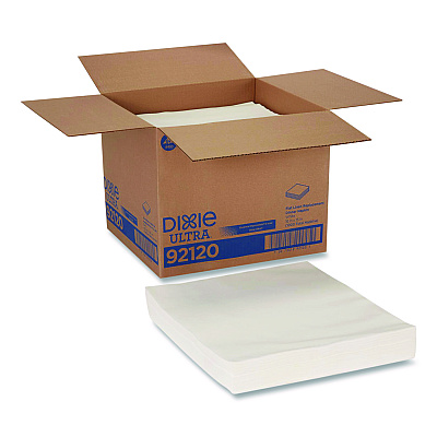 Dixie Ultra Flat Linen Replacement Dinner Napkin, 1-Ply, 16 x 15, White, 1,000/Carton (92120)