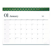 Cambridge WorkStyle Monthly Desk Pad Calendar, 21.75 x 17, White Sheets, Teal Headband/Clear Corners, 12-Month (Jan-Dec): 2026 (1606704)
