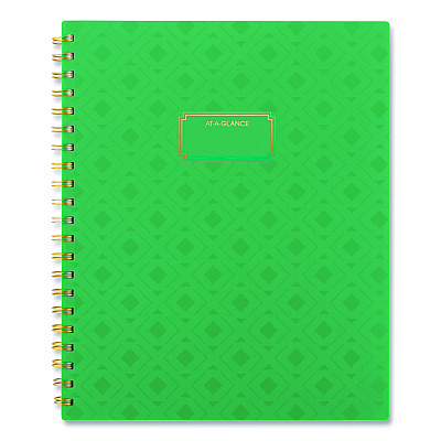 AT-A-GLANCE Badge Geo Weekly/Monthly Planner, 11 x 8.5, Green Cover, 13-Month (Jan-Jan): 2026 (1753G905)