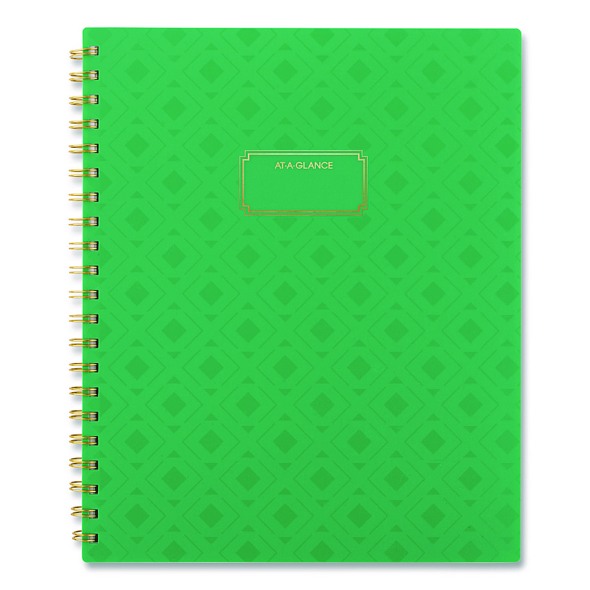 AT-A-GLANCE Badge Geo Weekly/Monthly Planner, 11 x 8.5, Green Cover, 13-Month (Jan-Jan): 2026 (1753G905)