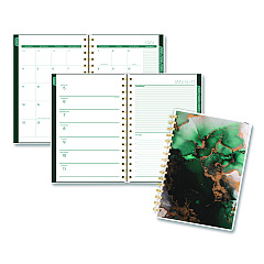 Cambridge Emerald Isle Weekly/Monthly Planner, 8.5 x 5.5, Green Marbled Cover, 12-Month (Jan-Dec): 2026 (1758200)