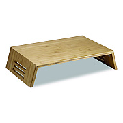 Officemate Bamboo Desktop Monitor Stand, For 16" Monitors, 17.56 x 12.44 x 2.64, Brown, Supports 20 lbs (71008)